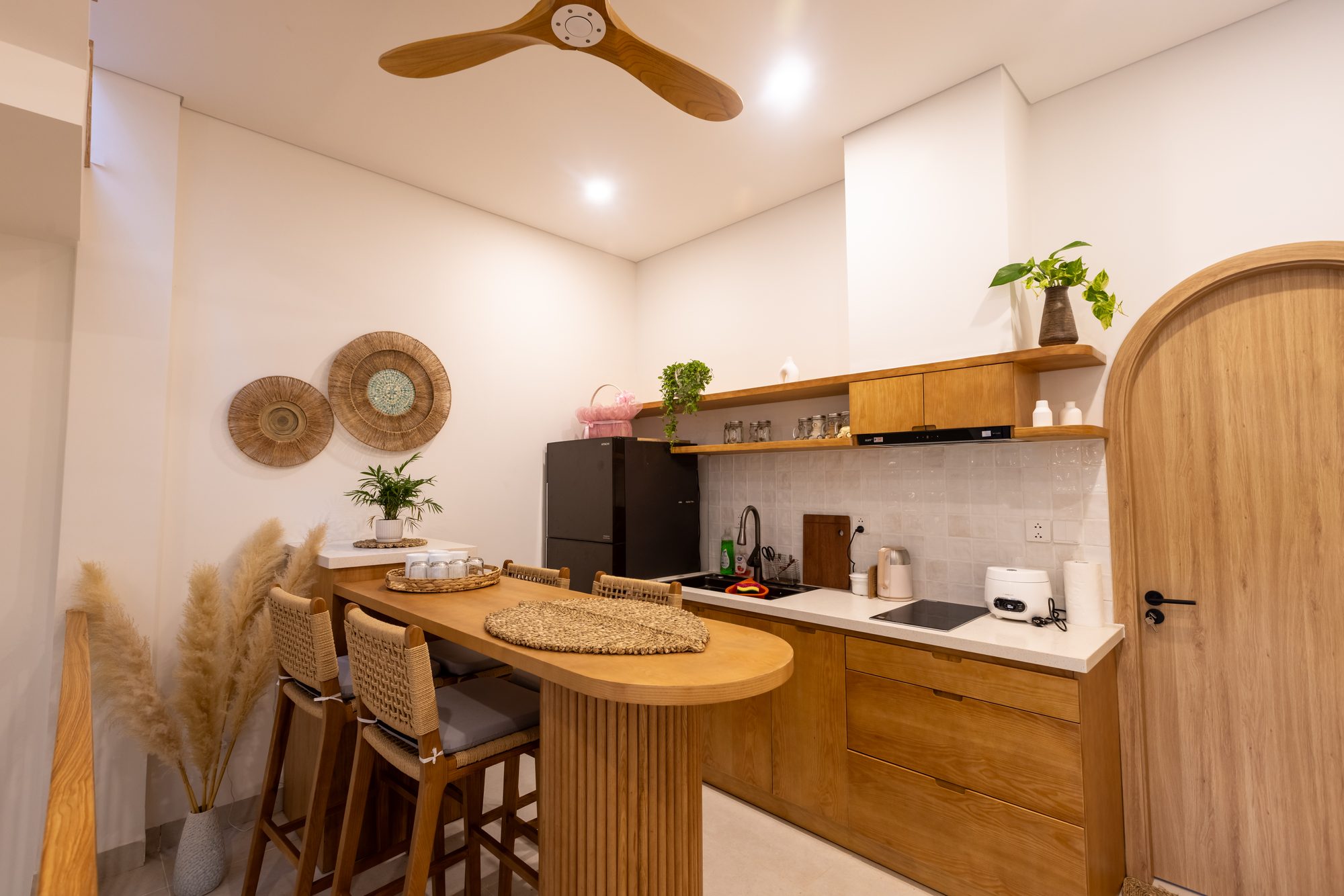 Kitchen with bar stools