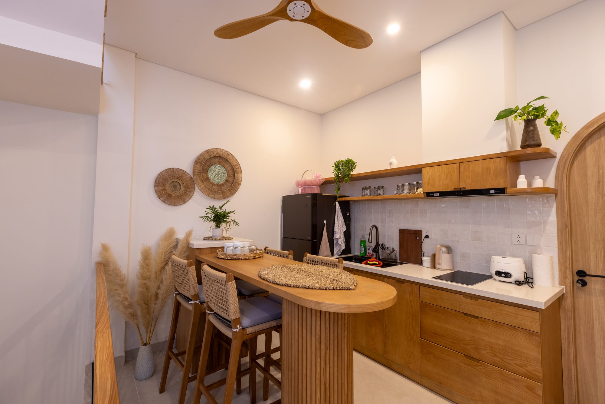 Kitchen with bar stools
